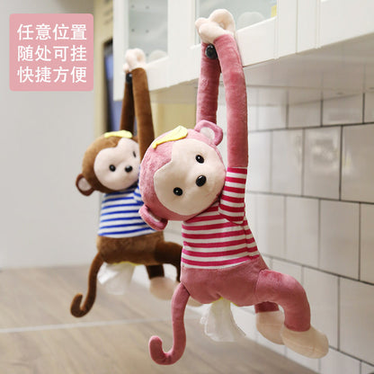 Creative & Cute Pipi Monkey Paper Towel Pumping Box, Car and Bathroom