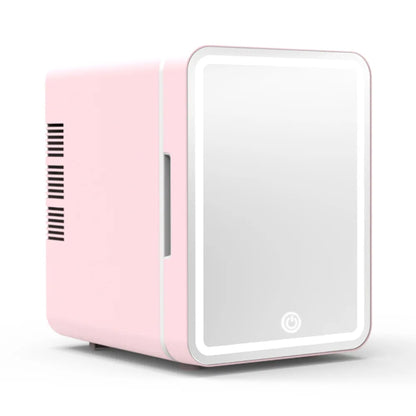 4L Mini Skincare Fridge with Dimmable LED Light Mirror for Refrigerating Make up Skincare and Food for Bedroom Office and Car