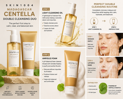 Madagascar Centella Double Cleansing Duo- Cleansing Oil & Cleanser