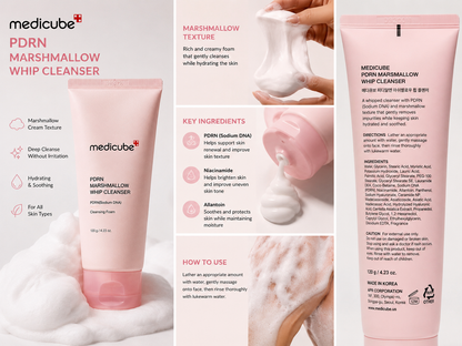 Medicube PDRN Marshmallow Whip Cleanser 4.23 Oz