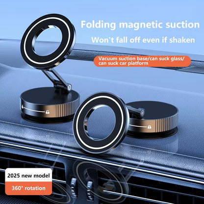 New Super Strong Magnetic Phone Holder Foldable Design 360° Adjustable Vacuum Car Mount for Car Desk Bathroom Holder 2026