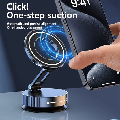 New Super Strong Magnetic Phone Holder Foldable Design 360° Adjustable Vacuum Car Mount for Car Desk Bathroom Holder 2026