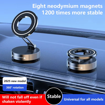 New Super Strong Magnetic Phone Holder Foldable Design 360° Adjustable Vacuum Car Mount for Car Desk Bathroom Holder 2026