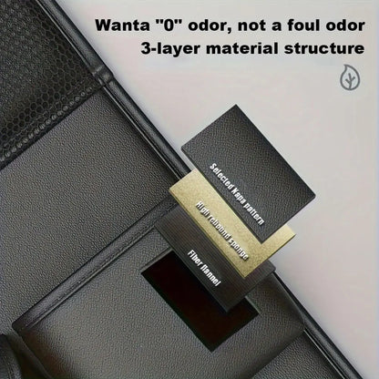 Car Back Seat Storage Holder with Foldable Tray Car Seat Organiser PU Leather Multi-Pocket for Back Seat Headrest