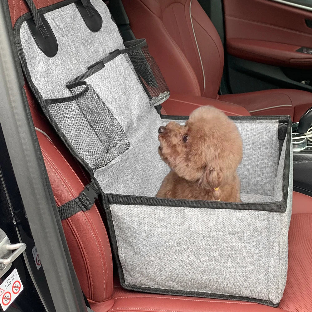 Pawfect Pet Car Booster Seat - Secure & Comfortable Ride for Small to Medium Dogs/Cats  with Handy Storage Pockets