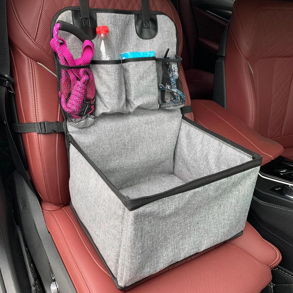 Pawfect Pet Car Booster Seat - Secure & Comfortable Ride for Small to Medium Dogs/Cats  with Handy Storage Pockets