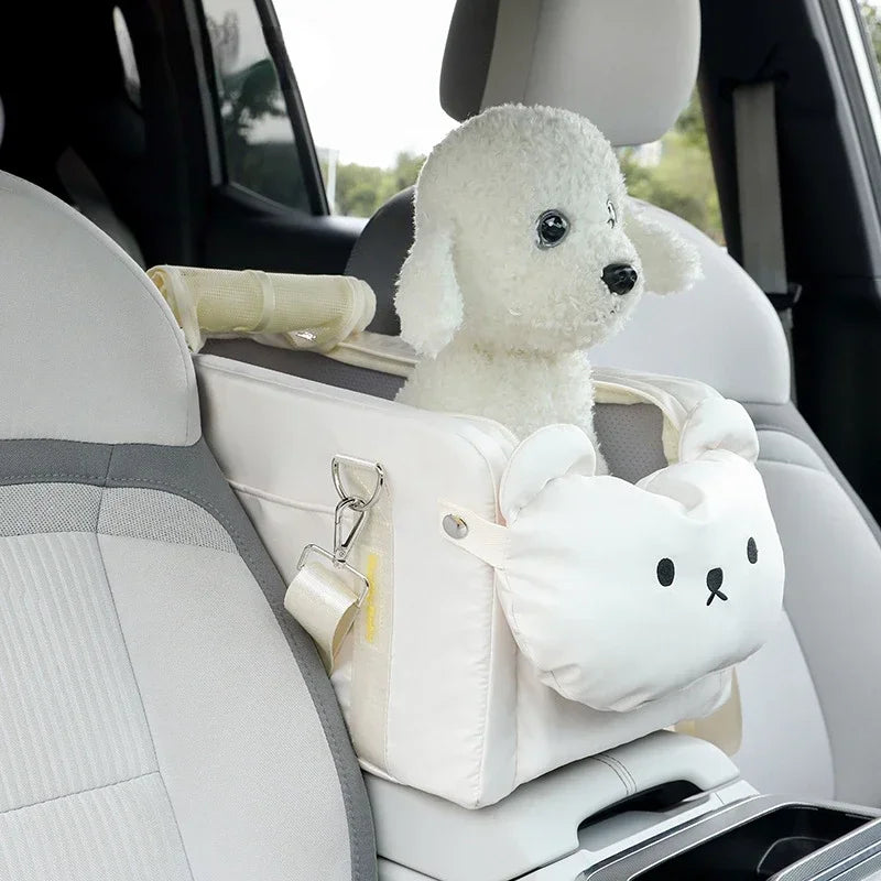 Pawfect Pet Car Booster Seat - Secure & Comfortable Ride for Small to Medium Dogs/Cats  with Handy Storage Pockets with Easy Carrying Strap