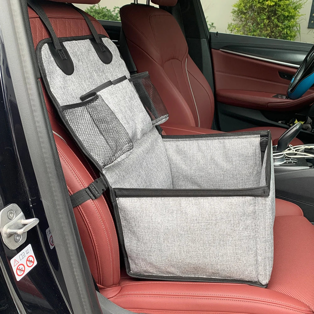 Pawfect Pet Car Booster Seat - Secure & Comfortable Ride for Small to Medium Dogs/Cats  with Handy Storage Pockets