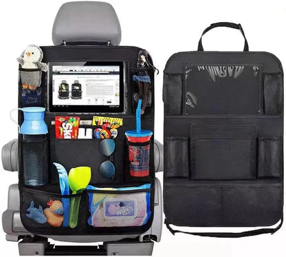 Car Back Seat Organisers Carrying Multi-Pockets Oxford Cloth Car Waterproof Backseat Organizer with Touch Screen Tablet Holder