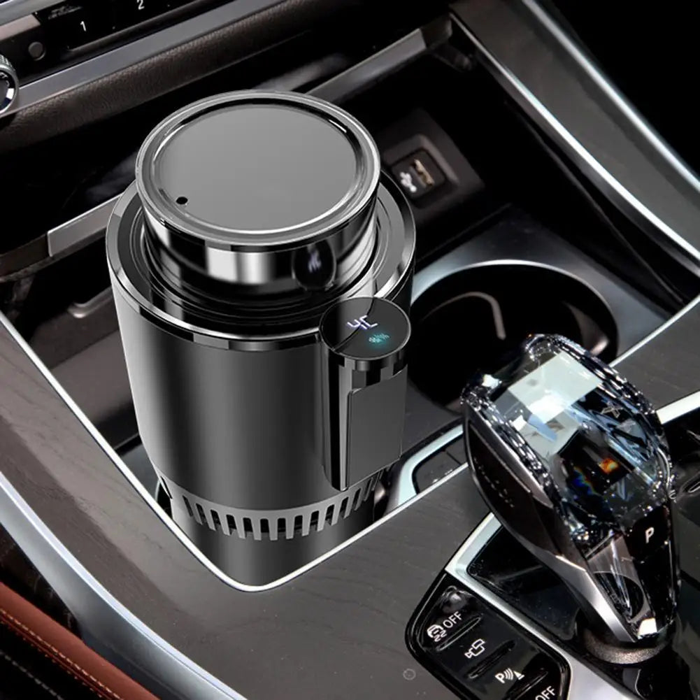12V Smart Cooling & Heating Car Cup with Temp Display 2 in 1 Electric Coffee Milk Warmer Cooler Beverage Mug Holder