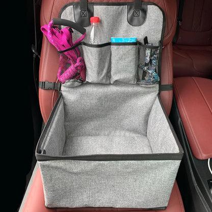 Pawfect Pet Car Booster Seat - Secure & Comfortable Ride for Small to Medium Dogs/Cats  with Handy Storage Pockets