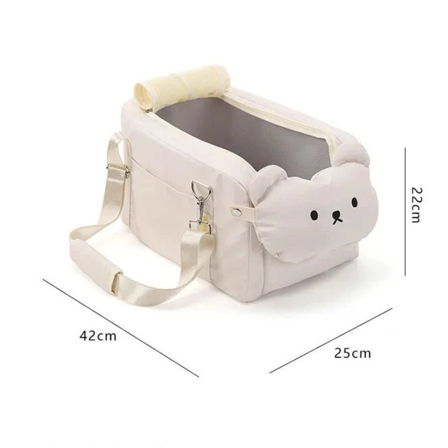 Pawfect Pet Car Booster Seat - Secure & Comfortable Ride for Small to Medium Dogs/Cats  with Handy Storage Pockets with Easy Carrying Strap