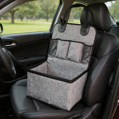 Pawfect Pet Car Booster Seat - Secure & Comfortable Ride for Small to Medium Dogs/Cats  with Handy Storage Pockets